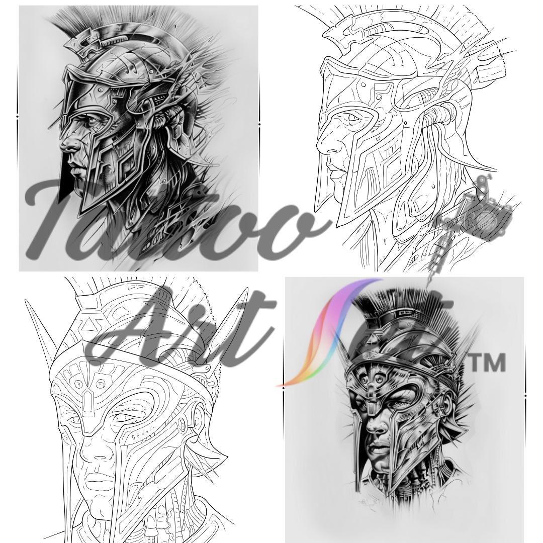 Pochoirs de Tatouage Spartan : Kit de Référence - FR - Tattoo Art Set