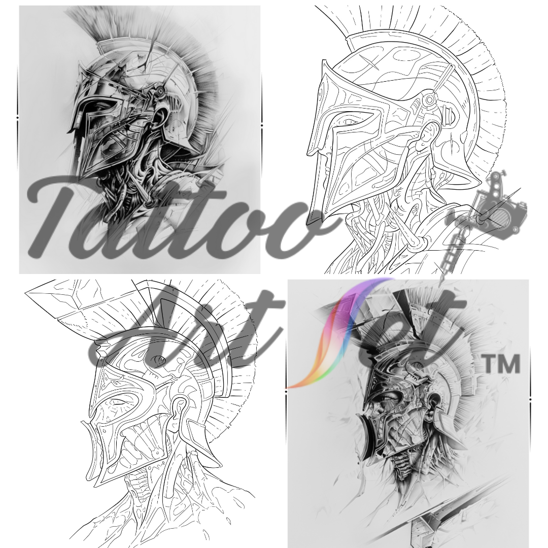 Pochoirs de Tatouage Spartan : Kit de Référence - FR - Tattoo Art Set