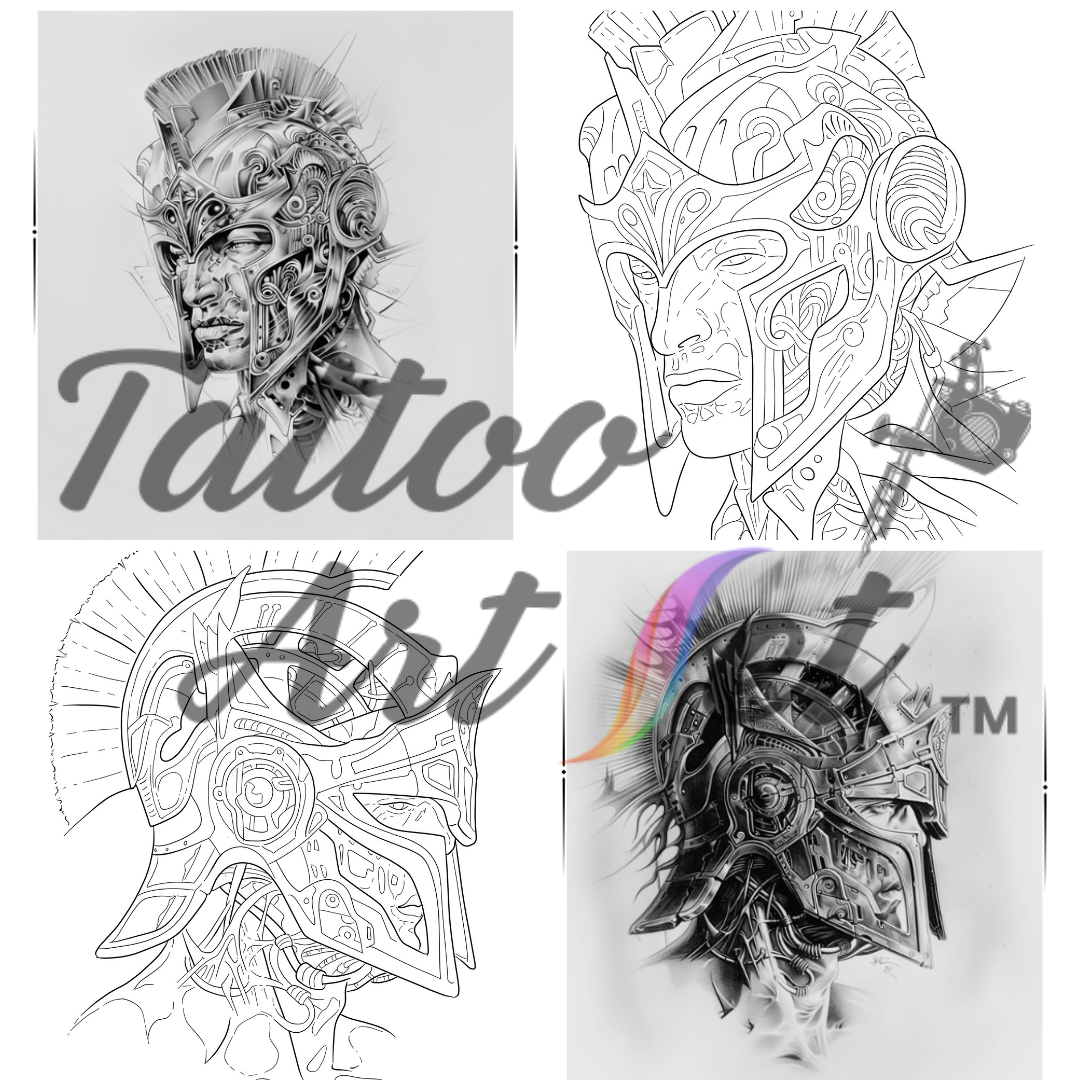 Pochoirs de Tatouage Spartan : Kit de Référence - FR - Tattoo Art Set