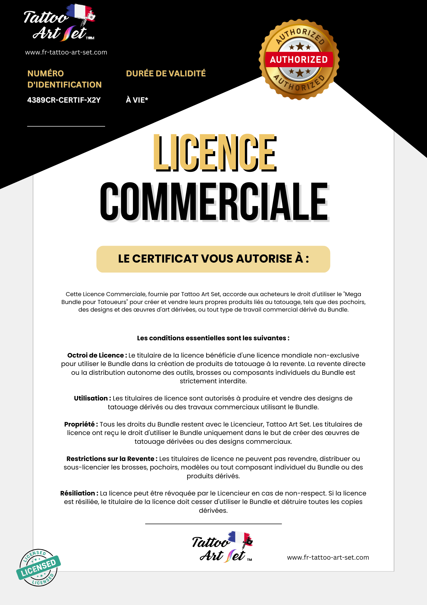 LICENCE COMMERCIALE